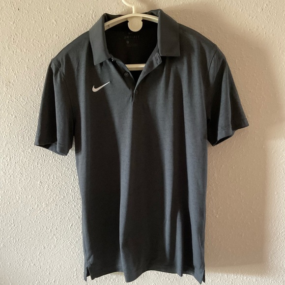 Nike Other - Nike Sun Run Dri-Fit Polo Shirt Short Sleeves Dark Grey Reflective Back Men’s S